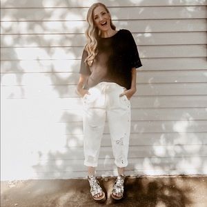 Free People Mixed Up Utility Pant in OFF WHITE